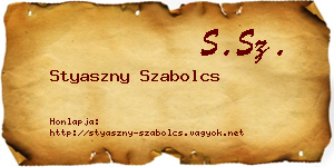 Styaszny Szabolcs névjegykártya