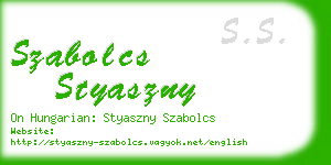 szabolcs styaszny business card